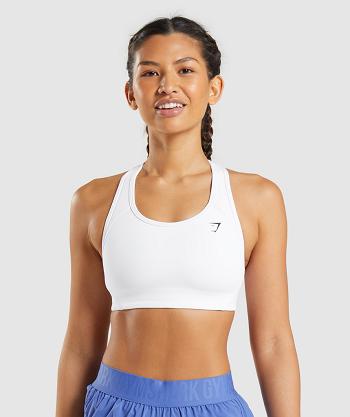 Staniki Sportowe Damskie Gymshark Essential Racer Back Białe | PL 2903ILH